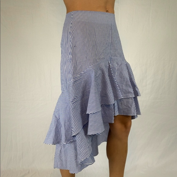 High-low ruffle striped skirt - Picture 2 of 8